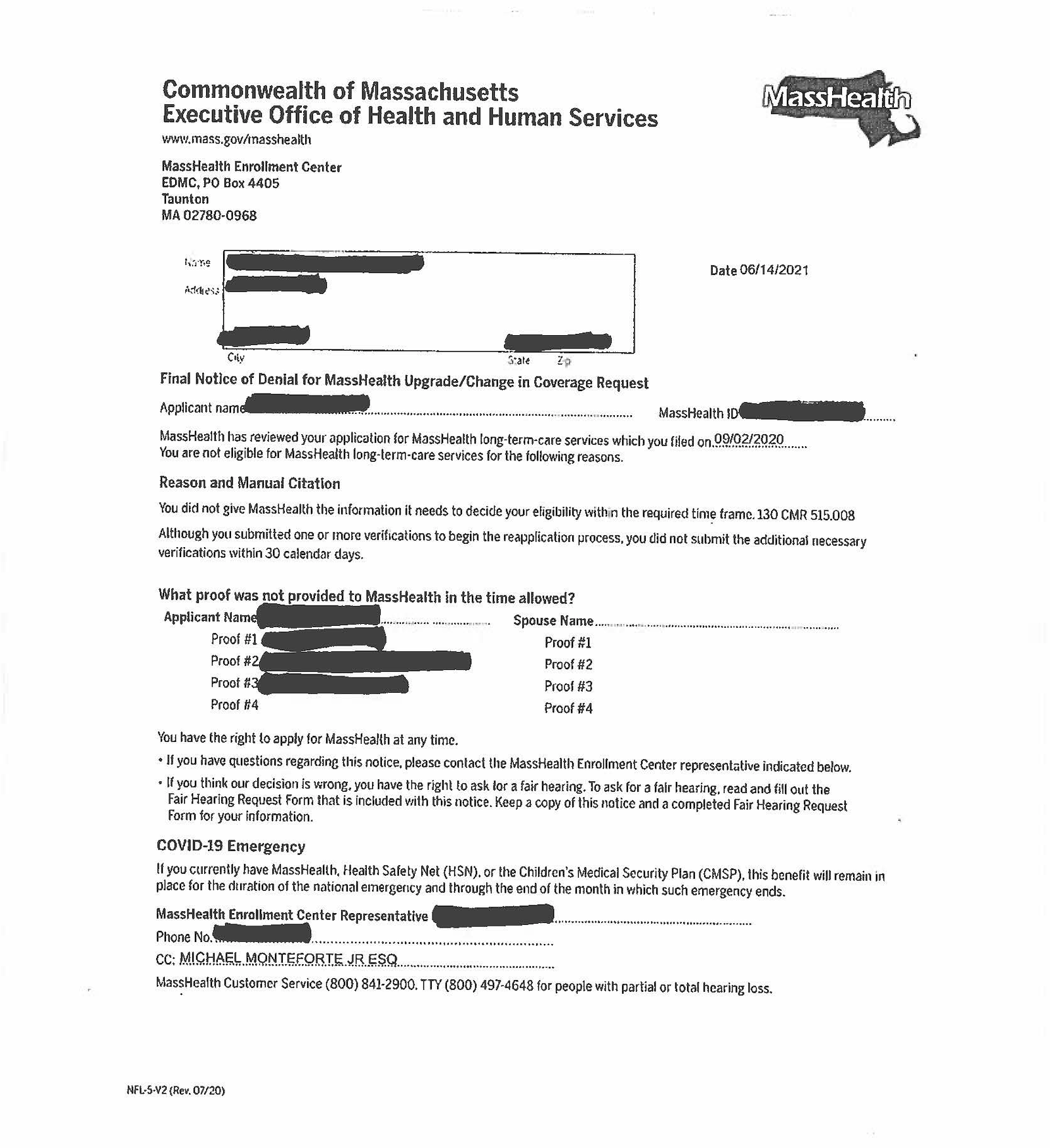 Case Study How low will MassHealth go to disqualify you? Monteforte